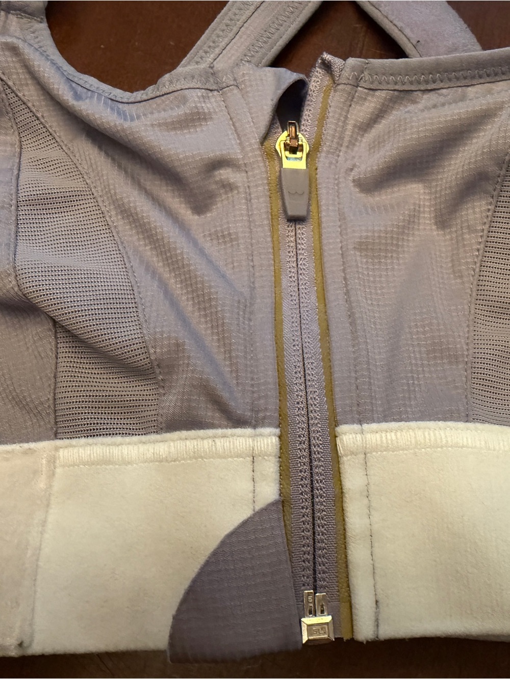 SHEFIT Lavender Front-Zip Sports Bra with Cream Band - Picture 5 of 10